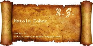 Matola Zobor névjegykártya